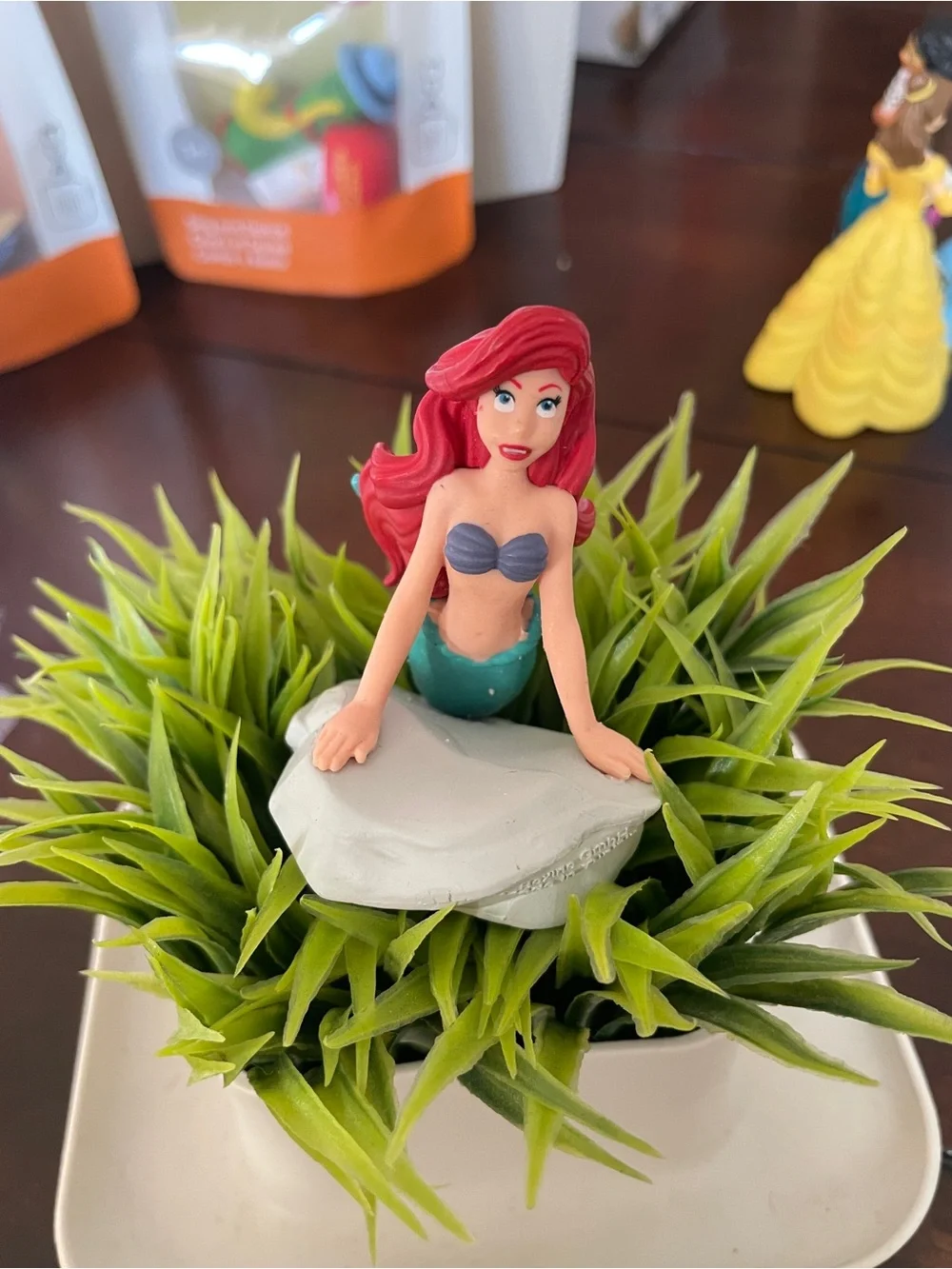 Disney Little Mermaid Ariel Figurine Toy - Red Hair, Teal Tail